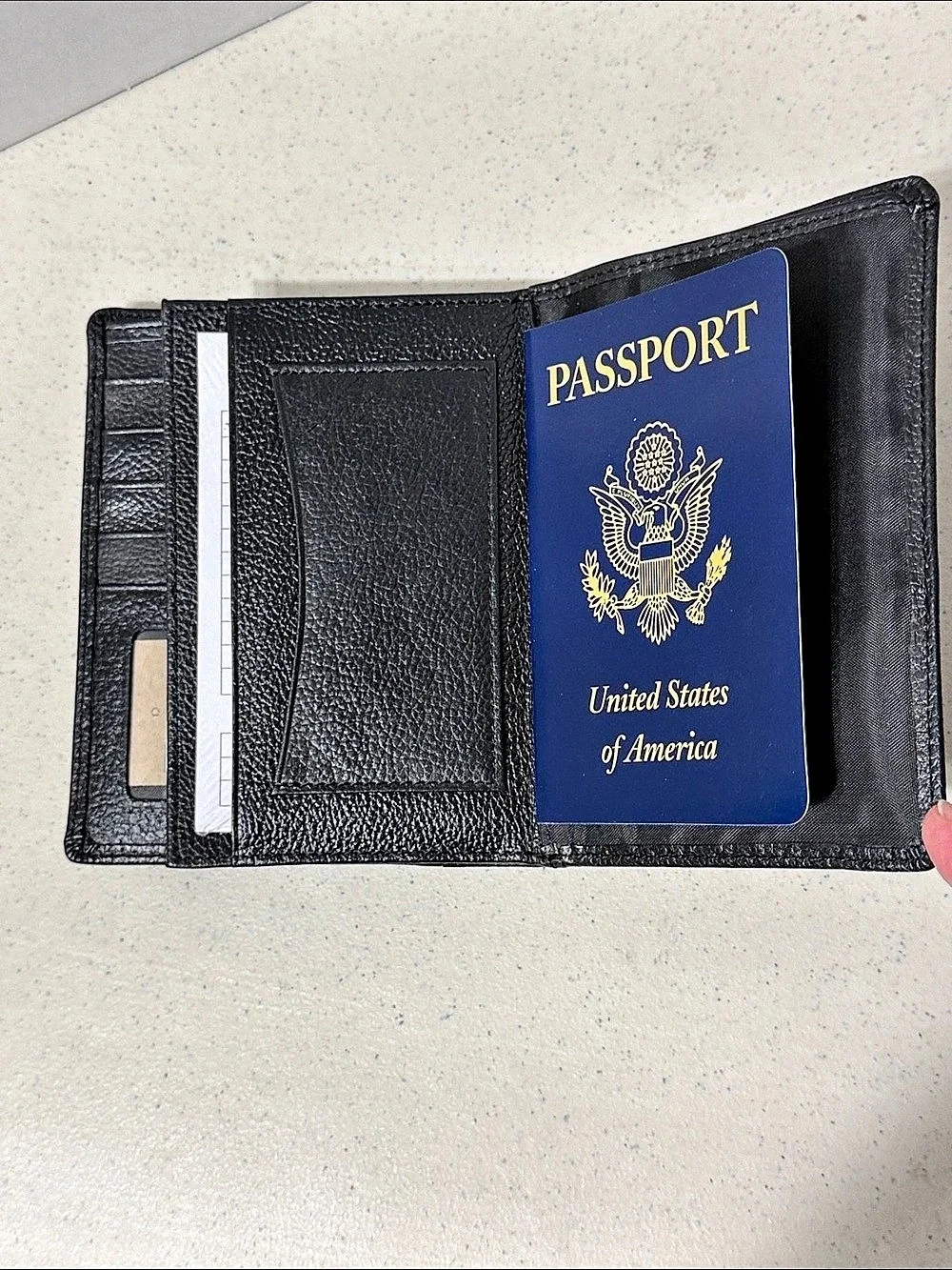 Wilson Leather Passport Organizer Leather Black Like New